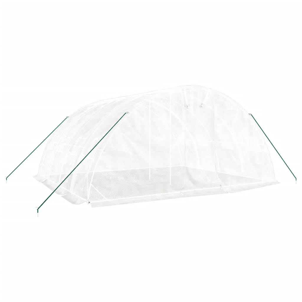 VidaXL Gartengewächshaus mit Stahlrahmen 20 m² 5x4x2,3 m weiß