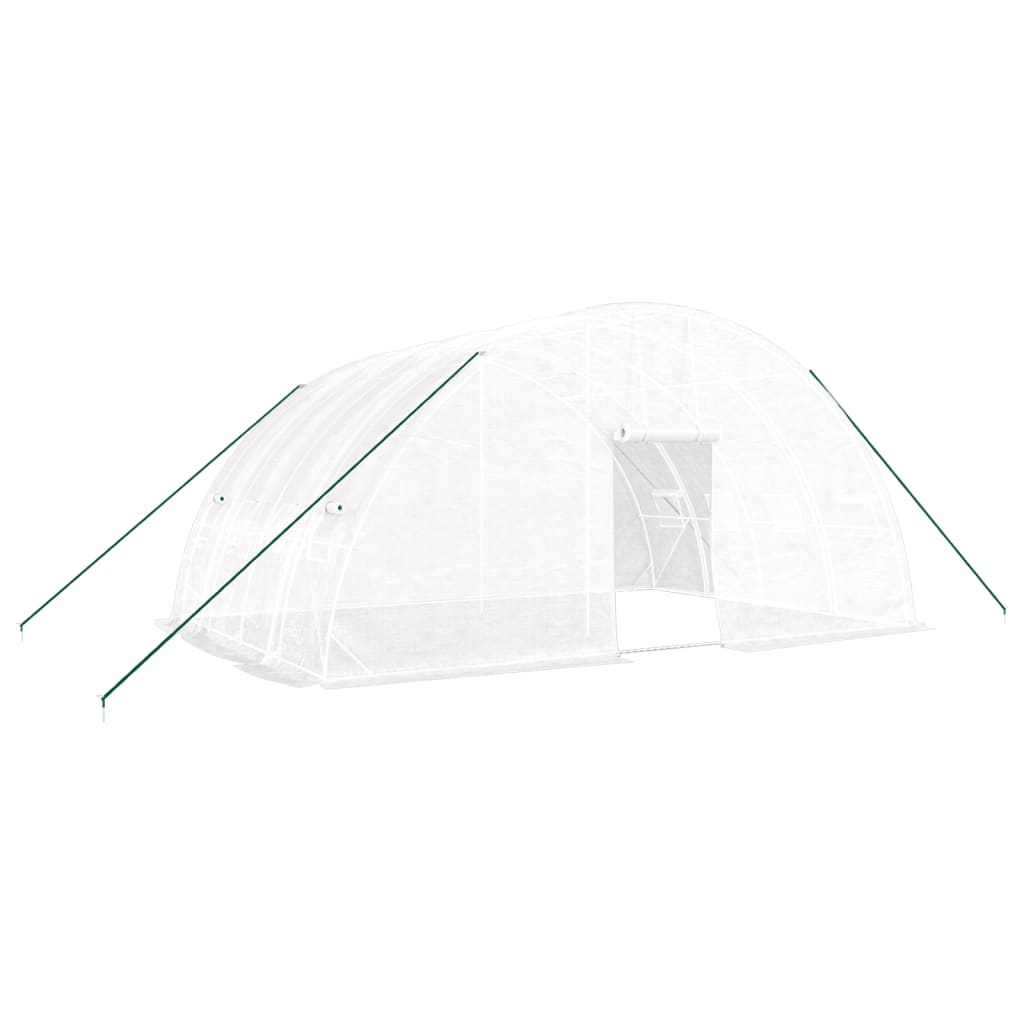 VidaXL Gartengewächshaus mit Stahlrahmen 24 m² 6x4x2,85 m weiß