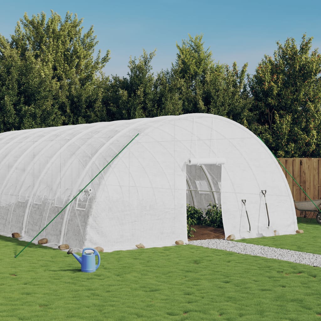VidaXL Gartengewächshaus mit Stahlrahmen 72 m² 12x6x2,85 m weiß