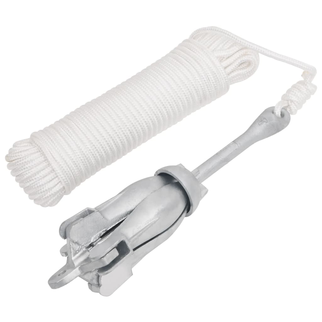 Vidaxx Anker mit Seil faltbar 6 kg feuerverzinktes Gusseisen