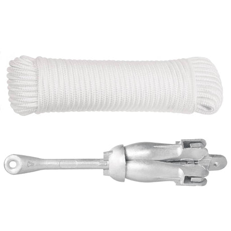 Vidaxx Anker mit Seil faltbar 6 kg feuerverzinktes Gusseisen