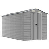 VidaXL Gartenhaus 191x385x198 cm verzinkter Stahl hellgrau