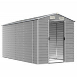 VidaXL Gartenhaus 191x385x198 cm verzinkter Stahl hellgrau