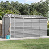 VidaXL Gartenhaus 191x385x198 cm verzinkter Stahl hellgrau