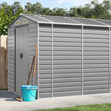 VidaXL Gartenhaus 191x725x198 cm verzinkter Stahl hellgrau