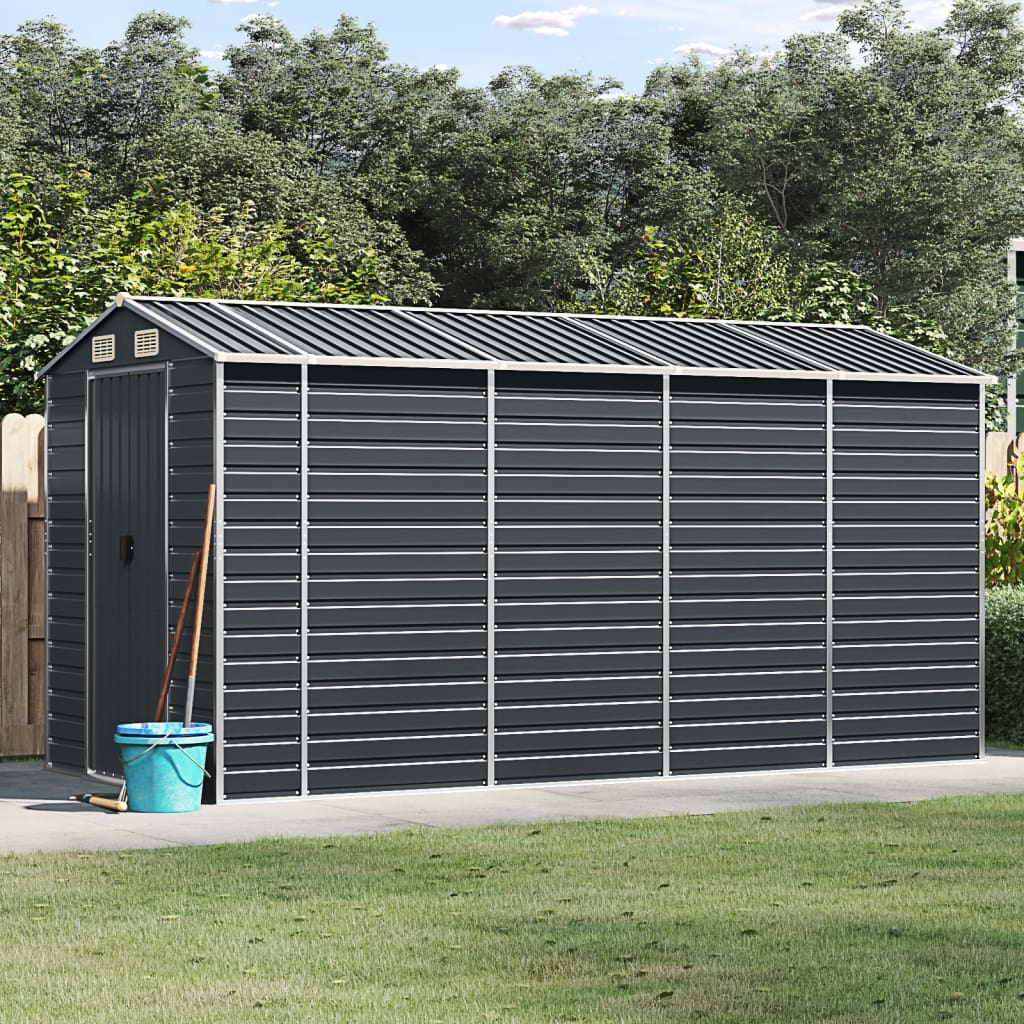 VidaXL Gartenhaus 191x385x198 cm verzinkter Stahl Anthrazit