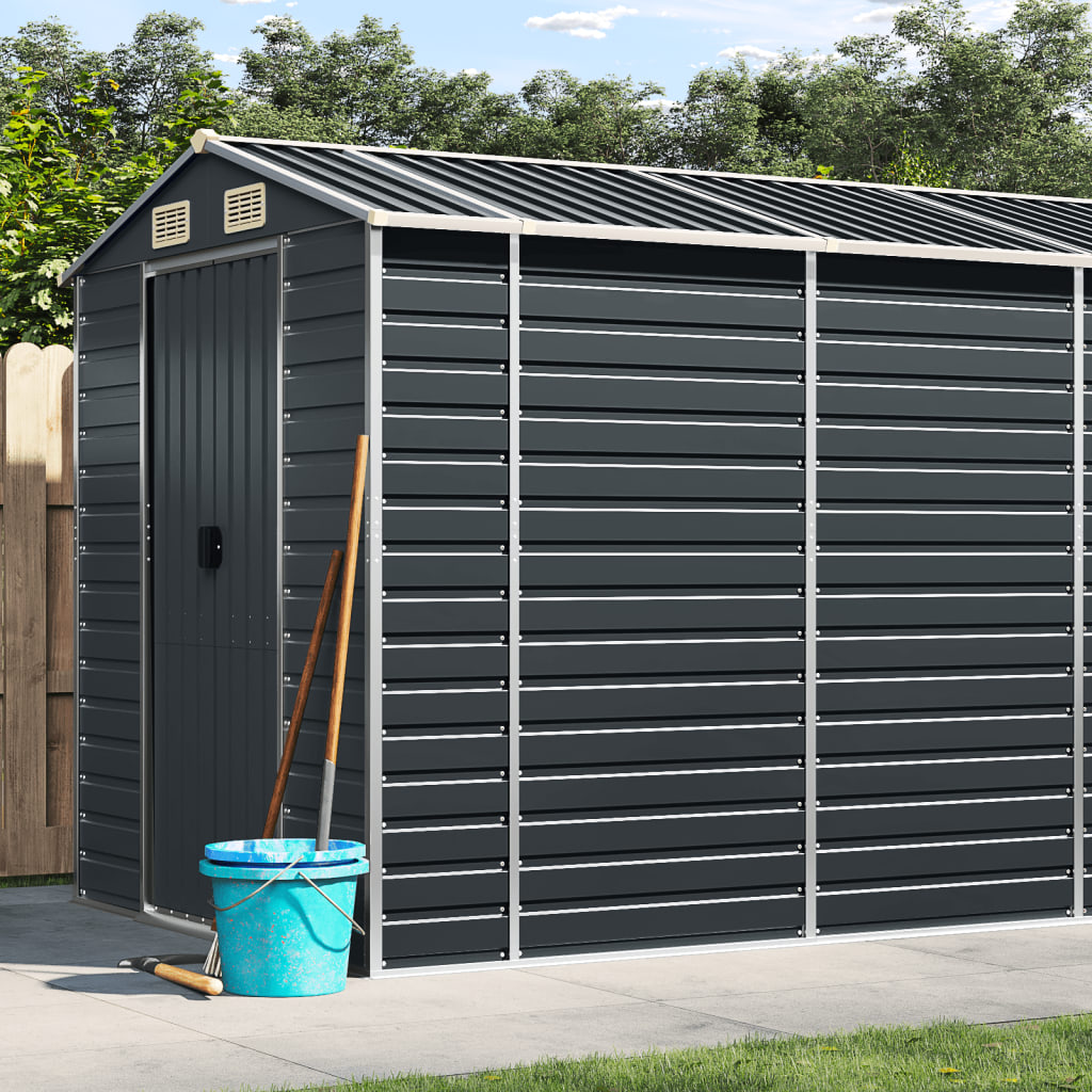VidaXL Gartenhaus 191x555x198 cm verzinkter Stahl Anthrazit