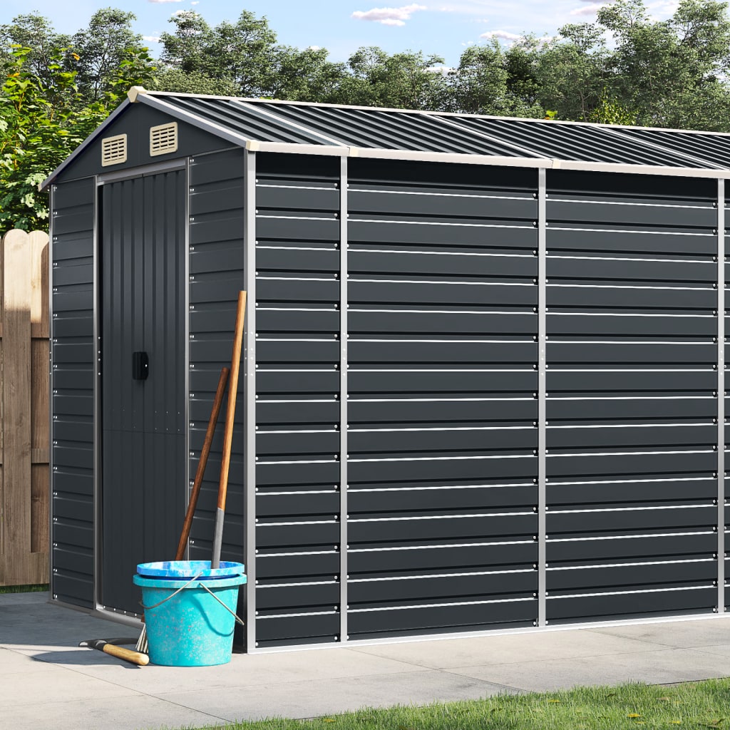 VidaXL Gartenhaus 191x640x198 cm verzinkter Stahl Anthrazit