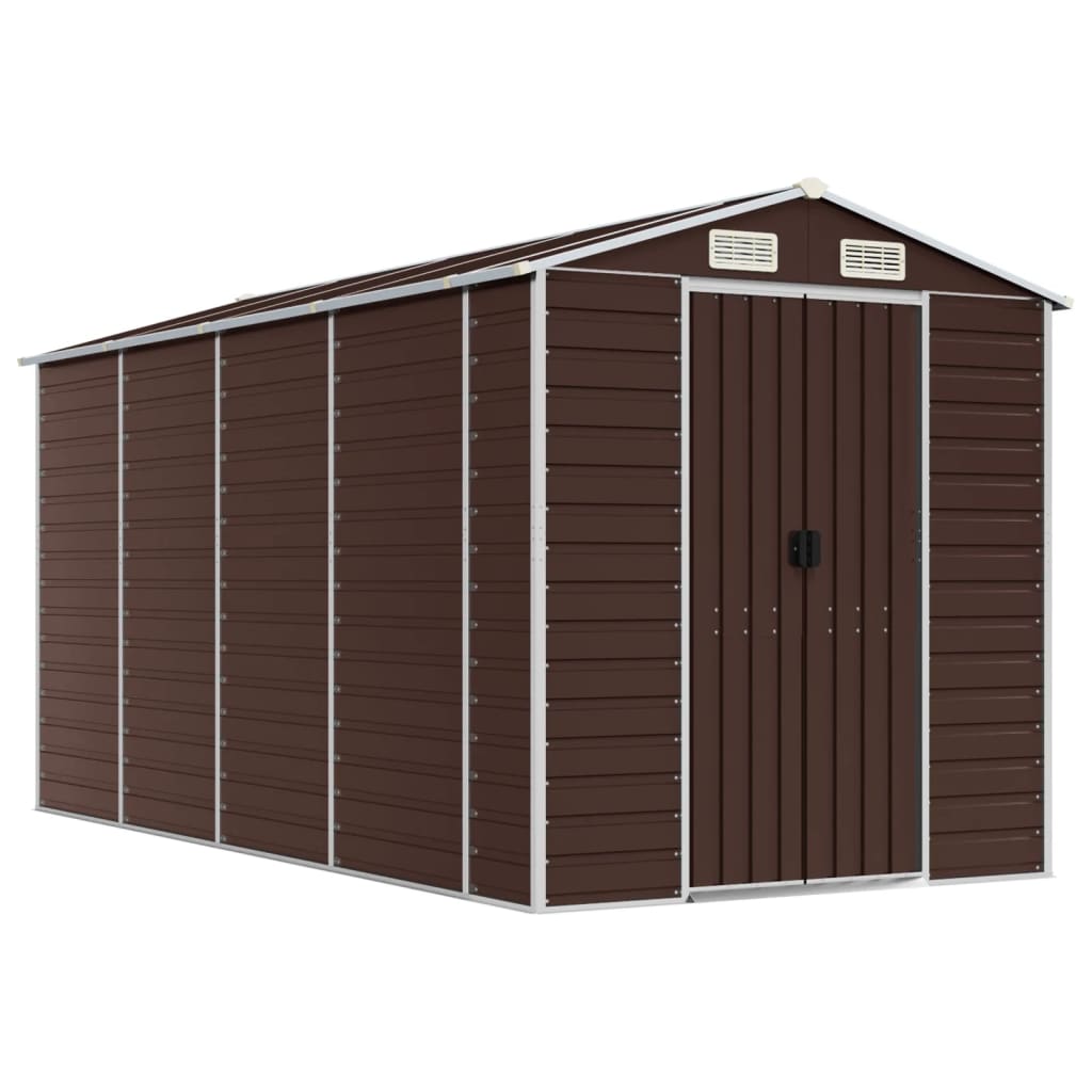 VidaXL Gartenhaus 191x385x198 cm verzinkter Stahl braun