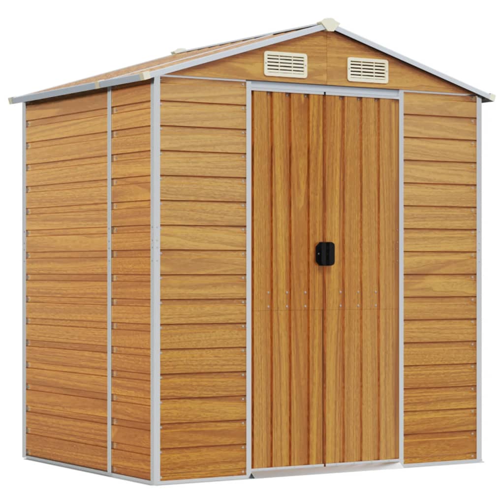 VidaXL Gartenhaus 191x130x198 cm verzinkter Stahl hellbraun