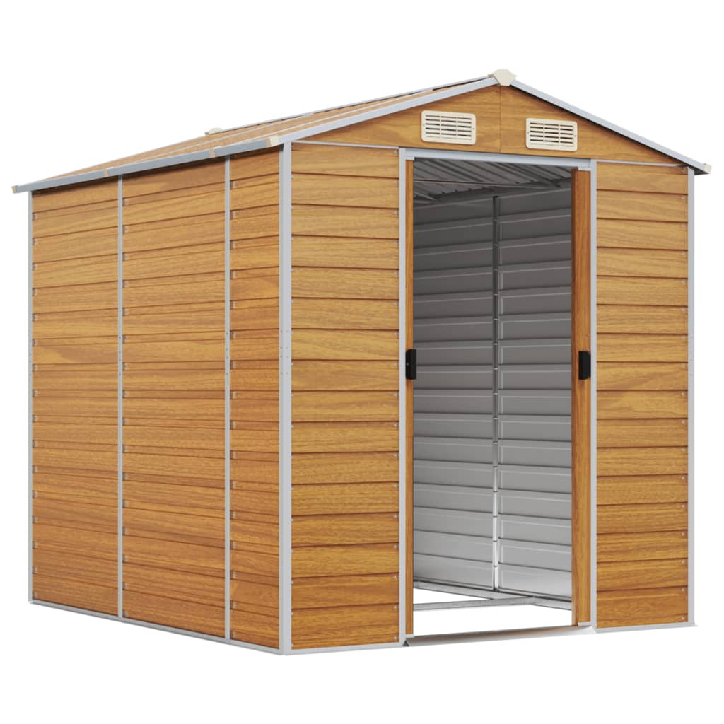 VidaXL Gartenhaus 191x215x198 cm verzinkter Stahl hellbraun