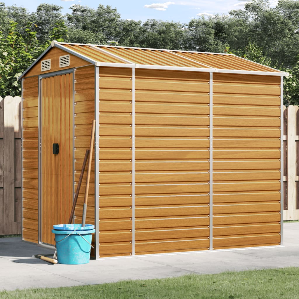 VidaXL Gartenhaus 191x215x198 cm verzinkter Stahl hellbraun