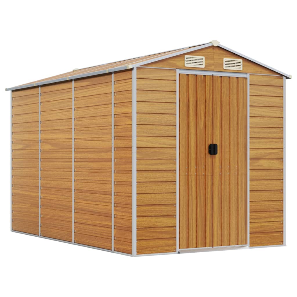 VidaXL Gartenhaus 191x300x198 cm verzinkter Stahl hellbraun