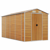 VidaXL Gartenhaus 191x385x198 cm verzinkter Stahl hellbraun