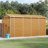 VidaXL Gartenhaus 191x385x198 cm verzinkter Stahl hellbraun
