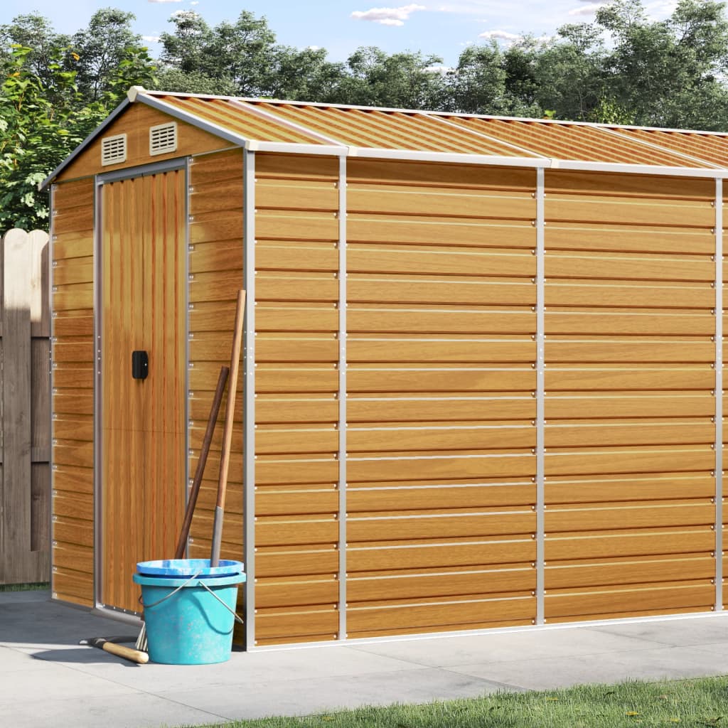 VidaXL Gartenhaus 191x810x198 cm verzinkter Stahl hellbraun