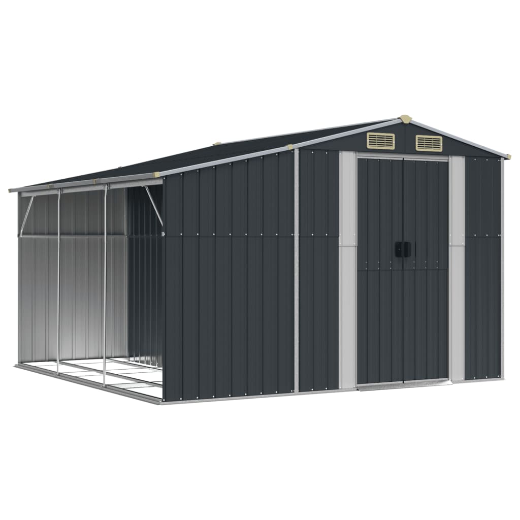 VidaXL Gartenhaus 277 x 279 x 179 cm, verzinkter Stahl, Anthrazit