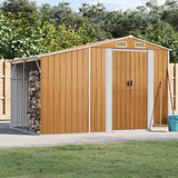 VidaXL Gartenhaus 277 x 192,5 x 179 cm, verzinkter Stahl, hellbraun