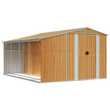 VidaXL Gartenhaus 277x365,5x179 cm verzinkter Stahl hellbraun