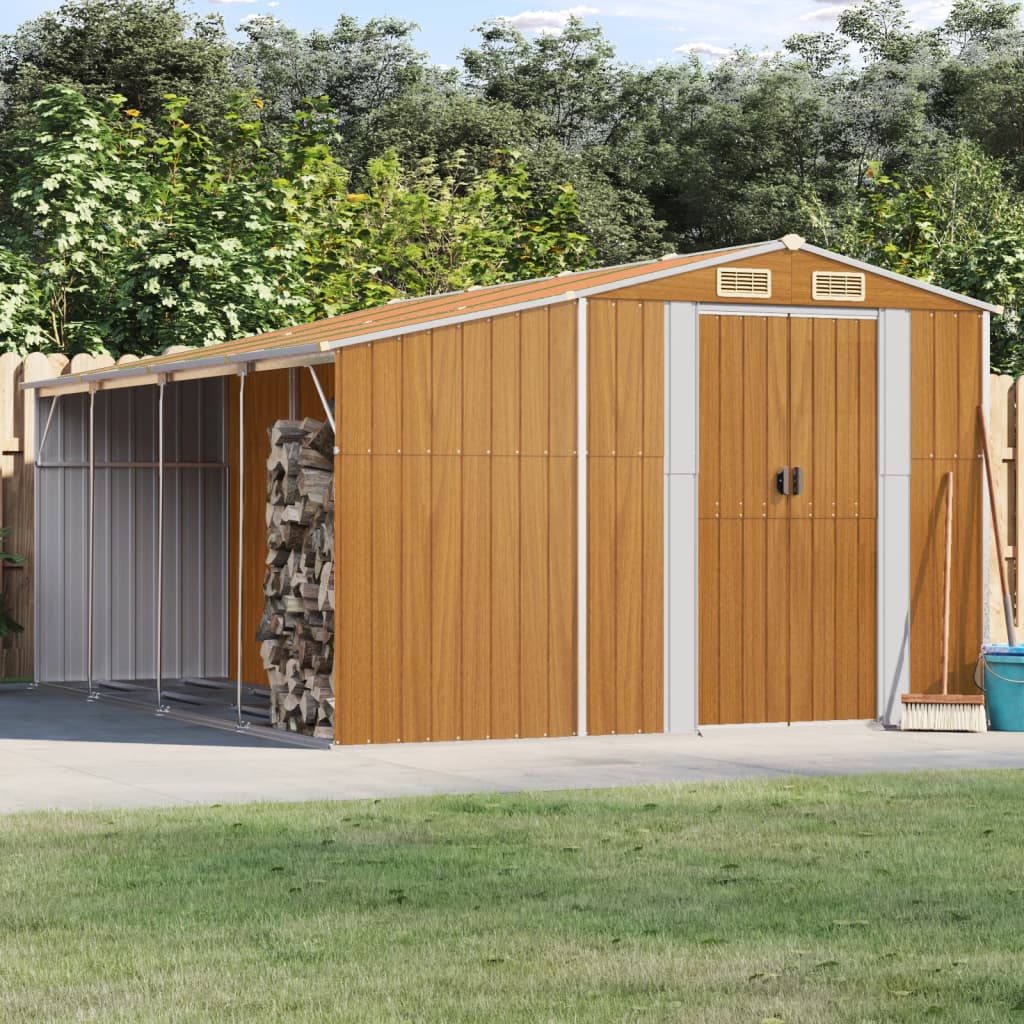 VidaXL Gartenhaus 277x365,5x179 cm verzinkter Stahl hellbraun