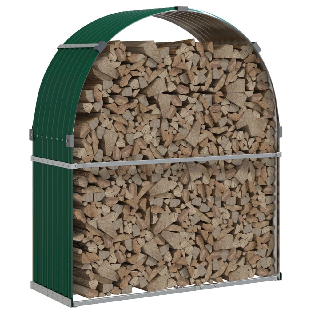 Vidaxx Brennholzlager 120x45x140 cm verzinkter Stahl grün