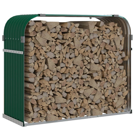 Vidaxx Brennholzlager 120x45x100 cm verzinkter Stahl grün
