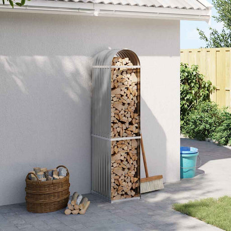 Vidaxx Brennholzlager 40x45x170 cm verzinkter Stahl hellgrau