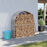 Vidaxx Brennholzlager 120x45x140 cm verzinkter Stahl hellgrau