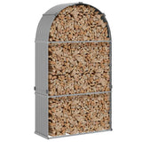 Vidaxx Brennholzlager 120x45x210 cm verzinkter Stahl hellgrau