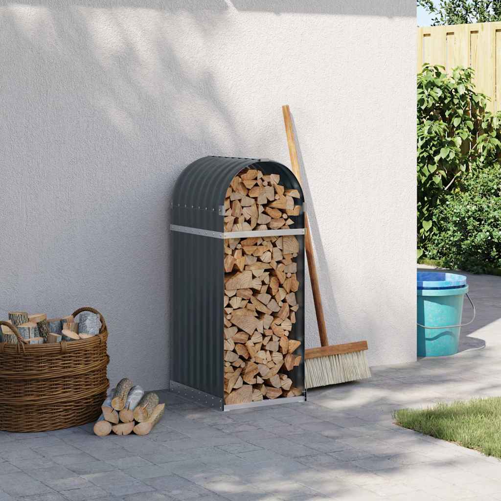 Vidaxx Brennholzlager 40x45x100 cm verzinkter Stahl Anthrazit