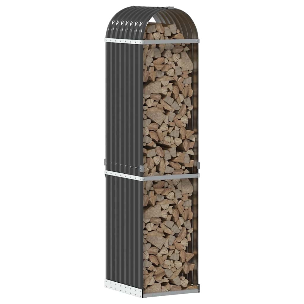 Vidaxxl Holzhalter Anthrazit 40x45x170 cm verzinkter Stahl