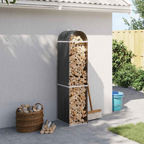 Vidaxxl Holzhalter Anthrazit 40x45x170 cm verzinkter Stahl