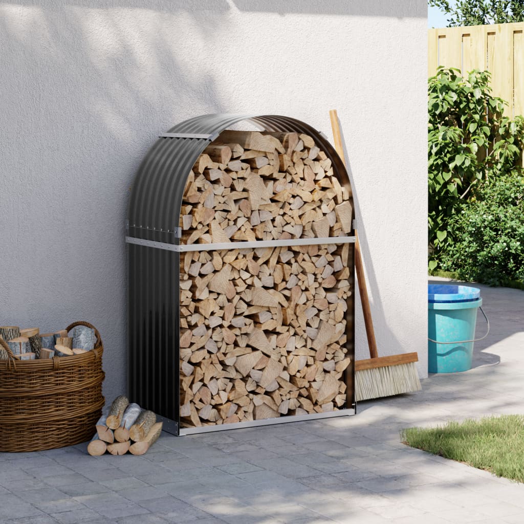 Vidaxx Brennholzlager 80x45x120 cm verzinkter Stahl Anthrazit
