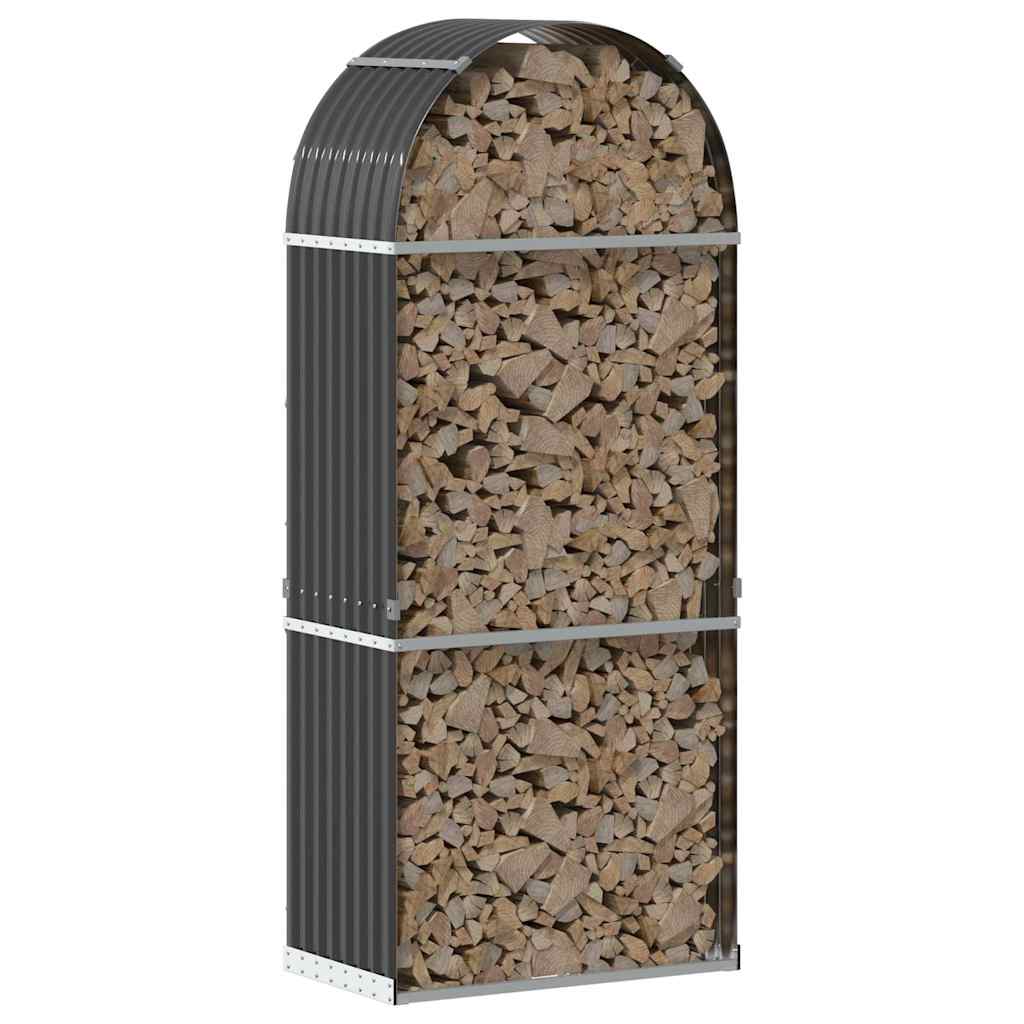 Vidaxx Brennholzlager 80x45x190 cm verzinkter Stahl Anthrazit