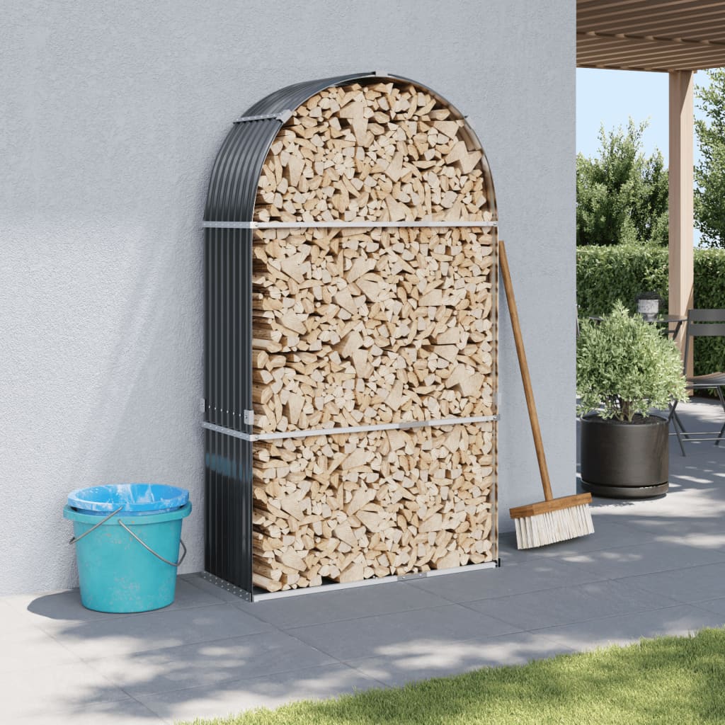 Vidaxx Brennholzlager 120x45x210 cm verzinkter Stahl Anthrazit