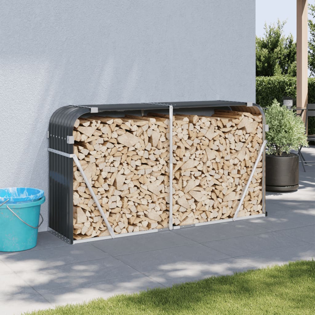 Vidaxx Brennholzlager 180x45x100 cm verzinkter Stahl Anthrazit