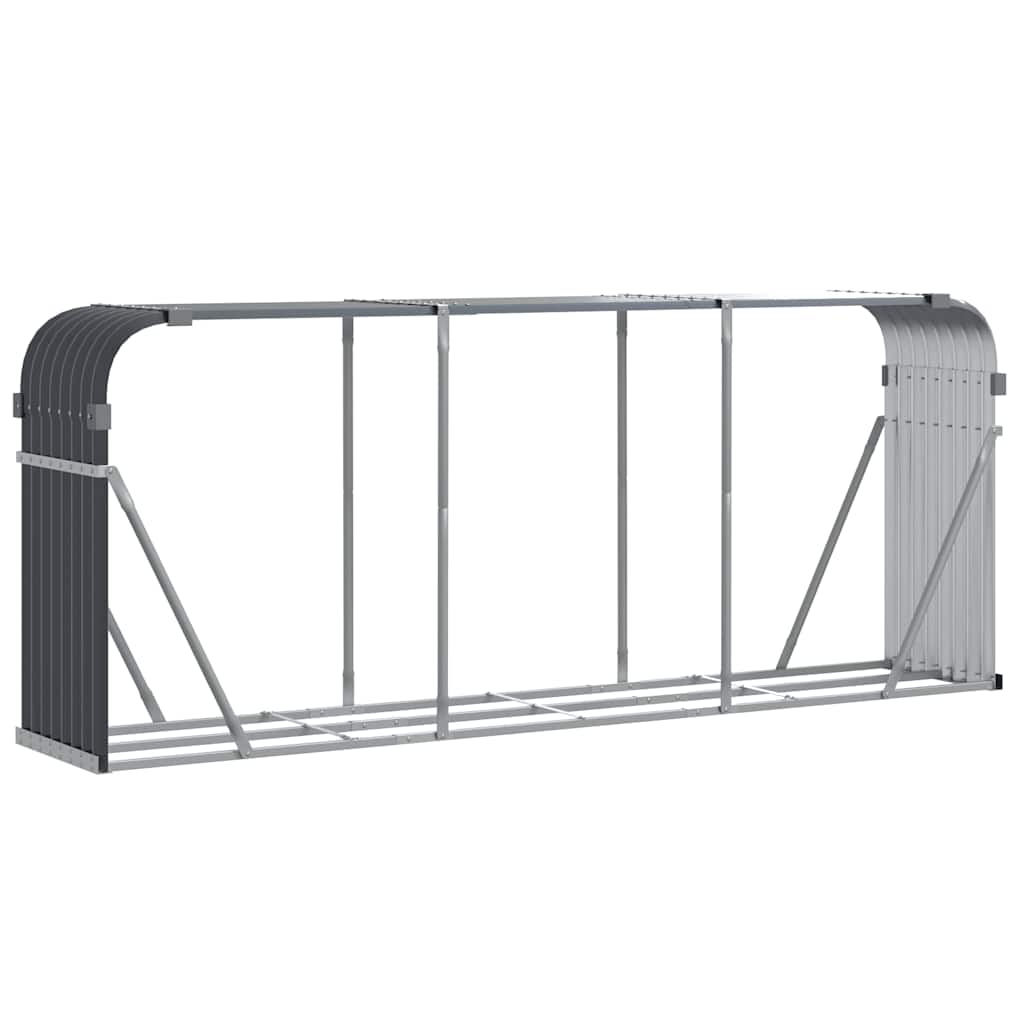 Vidaxxl Holzhalter Anthrazit 234x45x100 cm verzinkter Stahl