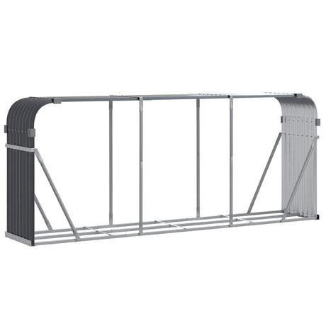 Vidaxxl Holzhalter Anthrazit 234x45x100 cm verzinkter Stahl