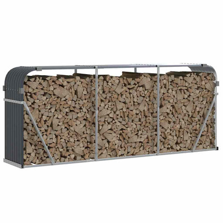 Vidaxxl Holzhalter Anthrazit 234x45x100 cm verzinkter Stahl