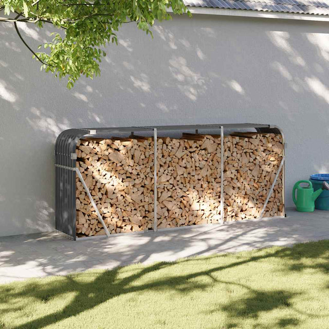 Vidaxxl Holzhalter Anthrazit 234x45x100 cm verzinkter Stahl