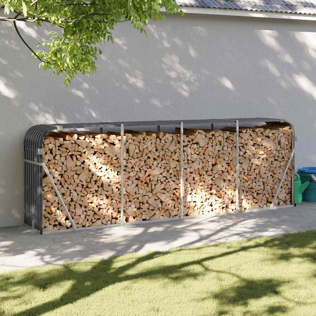 Vidaxx Brennholzlager 300x45x100 cm verzinkter Stahl Anthrazit