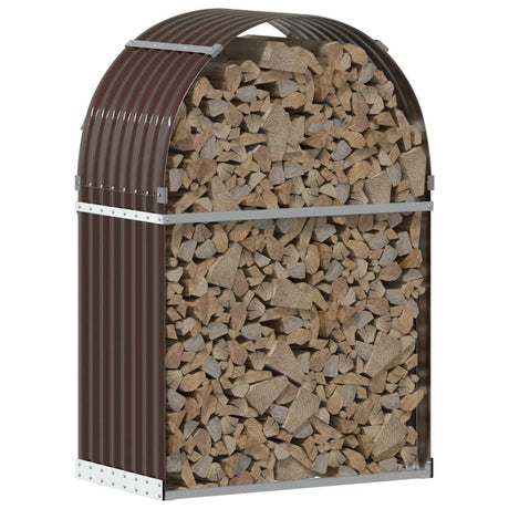 Vidaxx Brennholzlager 80x45x120 cm verzinkter Stahl braun