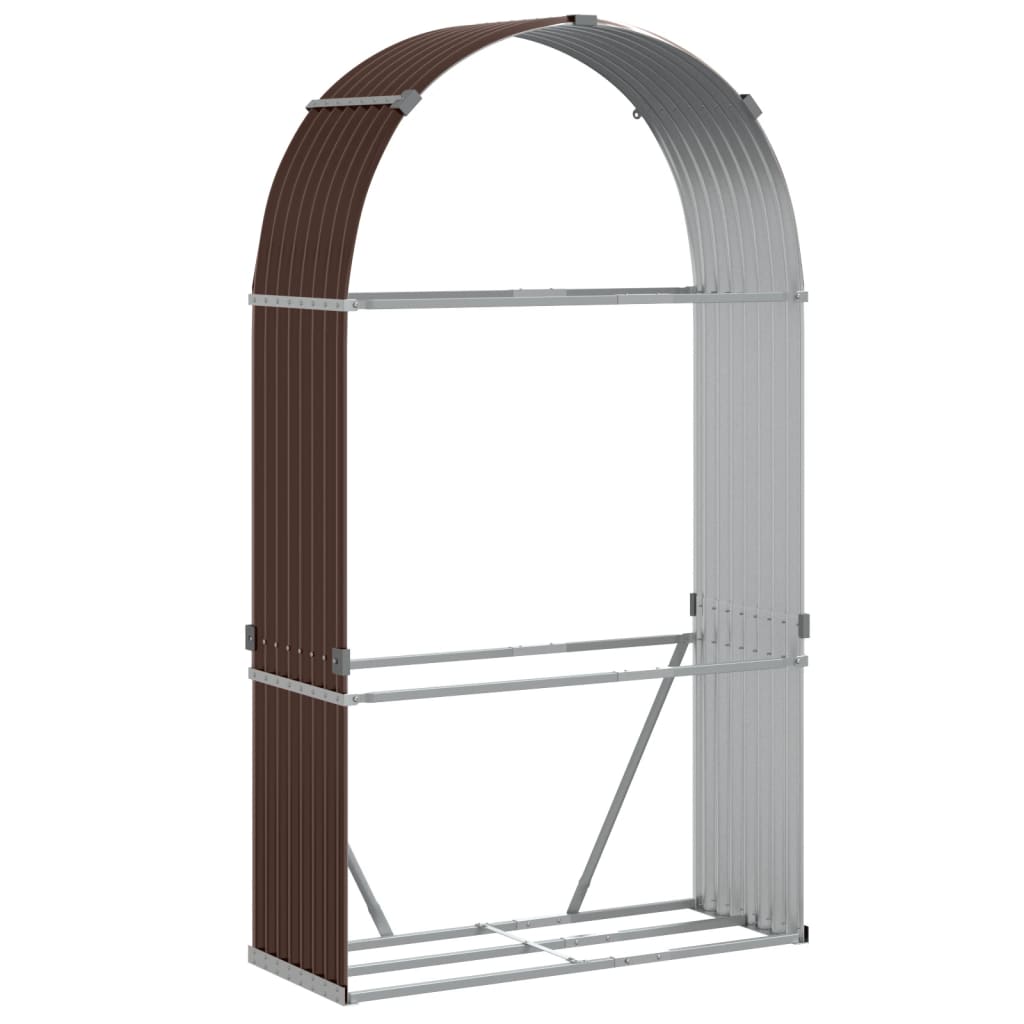 Vidaxx Brennholzlager 120x45x210 cm verzinkter Stahl braun