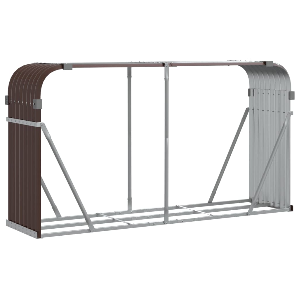 Vidaxx Brennholzlager 180x45x100 cm verzinkter Stahl braun