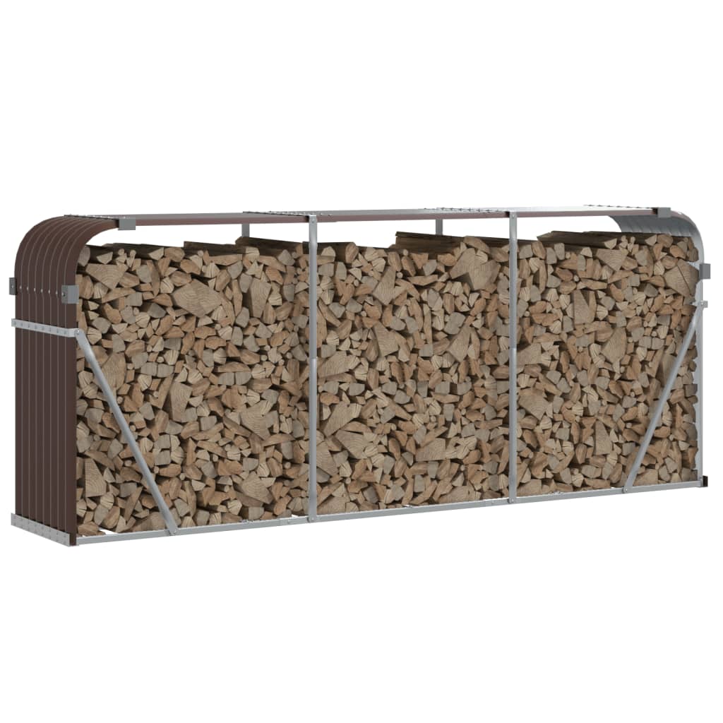 Vidaxx Brennholzlager 234x45x100 cm verzinkter Stahl braun