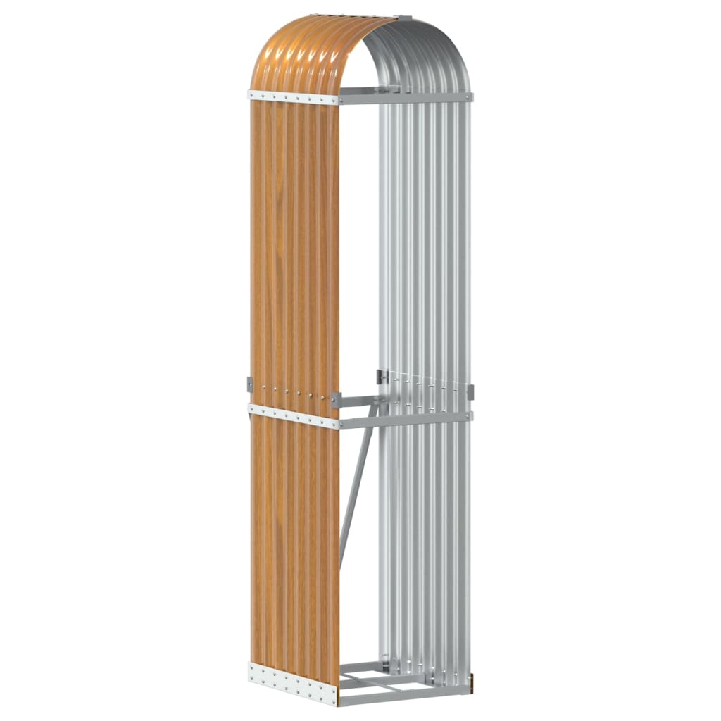 Vidaxx Brennholzlager 40x45x170 cm verzinkter Stahl Holzoptik
