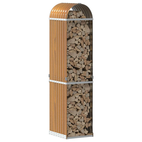 Vidaxx Brennholzlager 40x45x170 cm verzinkter Stahl hellbraun