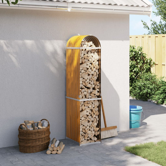 Vidaxx Brennholzlager 40x45x170 cm verzinkter Stahl Holzoptik