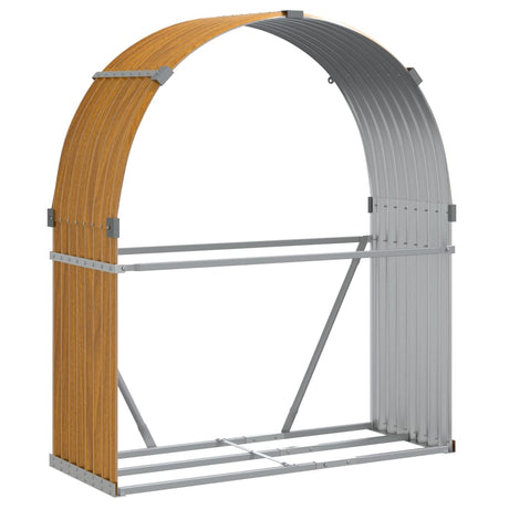 Vidaxx Brennholzlager 120x45x140 cm verzinkter Stahl Holzoptik