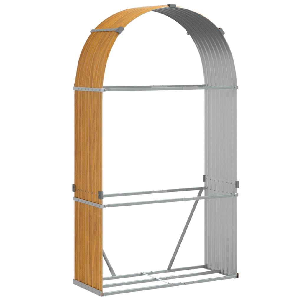 Vidaxx Brennholzlager 120x45x210 cm verzinkter Stahl hellbraun